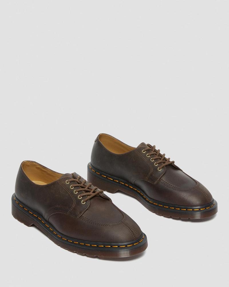 Men's Dr Martens 2046 Crazy Horse Leather Oxfords Shoes Dark / Brown | AU 610QMA